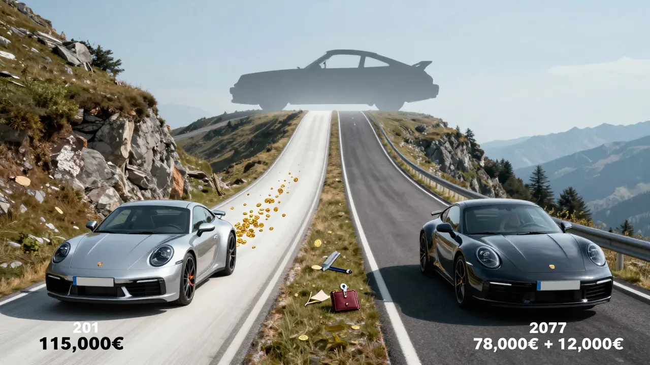 Camino divergente: un 911 nuevo caro y uno usado económico, ambos llevan al mismo ícono deportivo.