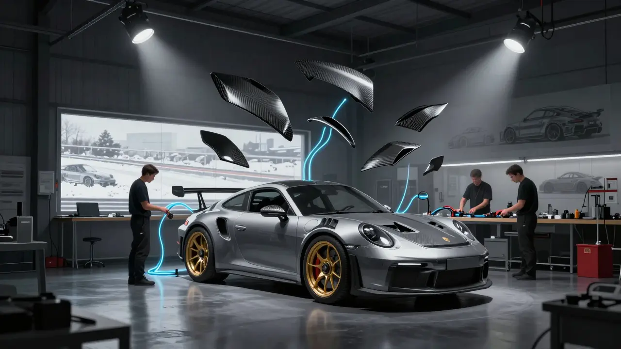 Taller exclusivo de Weissach donde se construyen ediciones limitadas como el 911 GT3 RS.