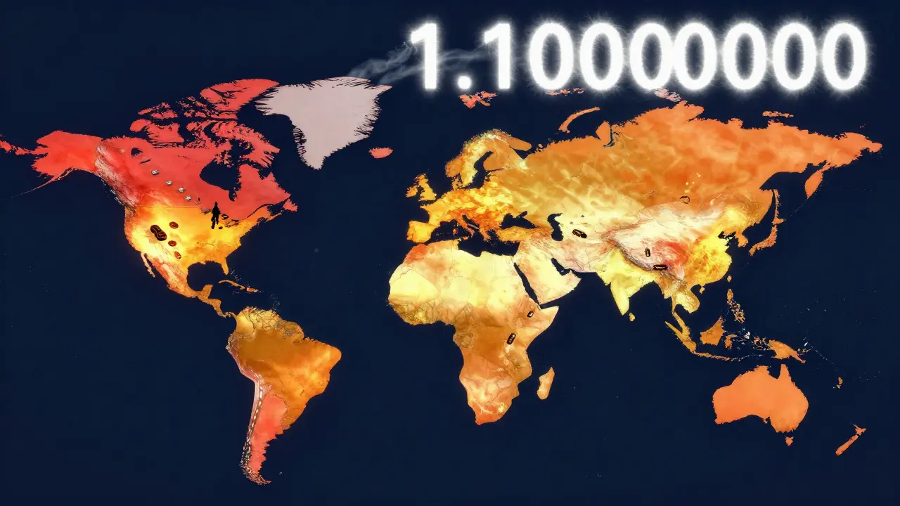 Mapa mundial con puntos de concentración de Porsche 911 en EE.UU., Europa, Asia y América Latina.