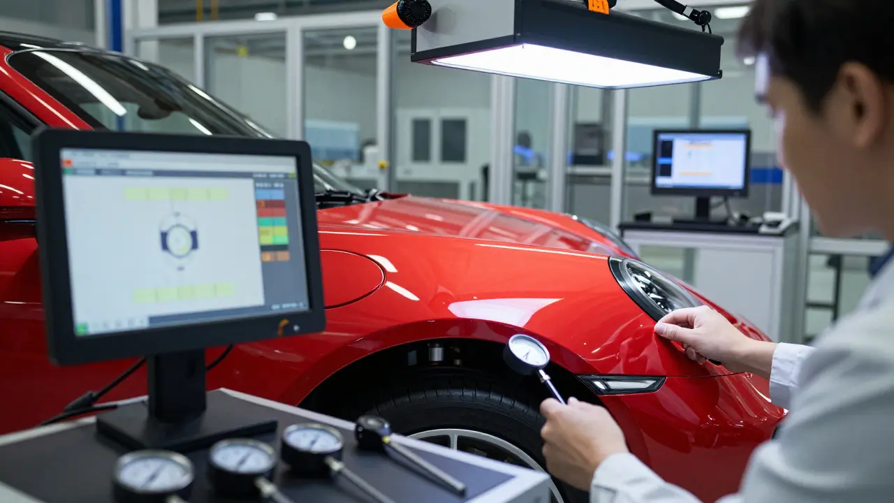 Inspección de calidad y pintura del deportivo